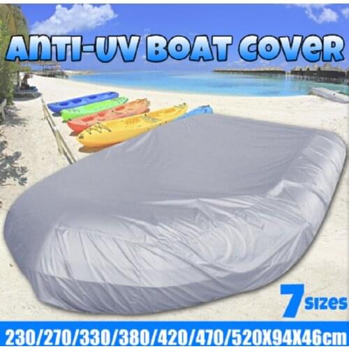 7 Sizes Kayak Rubber Boat Cover Inflatable Boat Dinghy Cover Waterproof UV Sun Dust Protection Heavy Duty 210D Oxford Cloth Cove