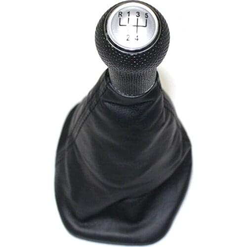 CNWAGNER Car Gear Knob Silver Cap 5 Gear 23mm for VW Golf IV 4 with Black Frame