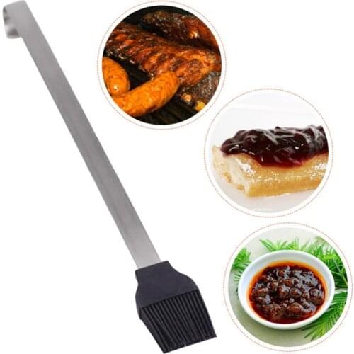 Basting Brush Heat Resistant Stainless Steel Oil Brush Baking Silicone Brush