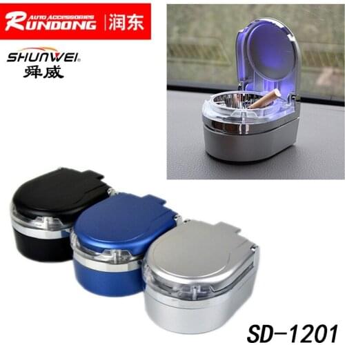 Shunwei automotive ashtray with LED car and home dual-use ashtray 3-color sd-1201