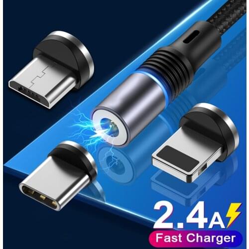 LED Magnetic USB Cable Type C Fast Charging Cable Micro USB Magnet Charger Wire For iPhone 12 11 Pro Max Xiaomi 11 Samsung S20