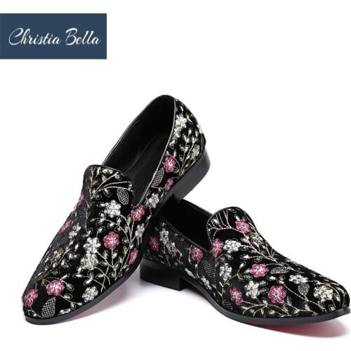 Christia Bella New High-end Men Summer Shoes Luxury Fashion Men Red Bottom Party and Wedding Loafers Mens Flats Smoking Slipper