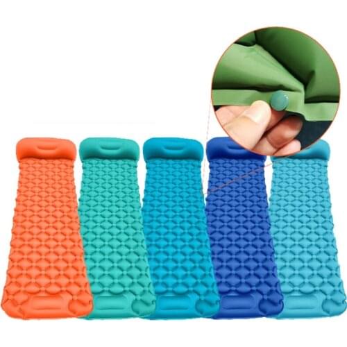 Camping Sleeping Pad Inflatable Moisture Air Mattress Ultralight Outdoor Mat Picnic Sleeping Mattress Camping Mat With Pillow