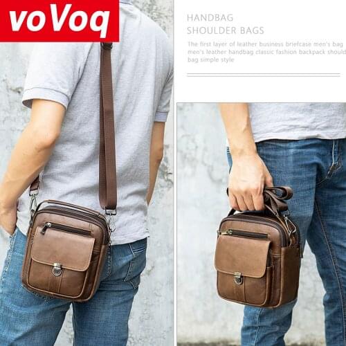 Vintage Genuine Leather Bag 2020 New Arrival Crossbody Bag Men Messenger Casual Large Capacity Shoulder Bags Bandolera Hombre