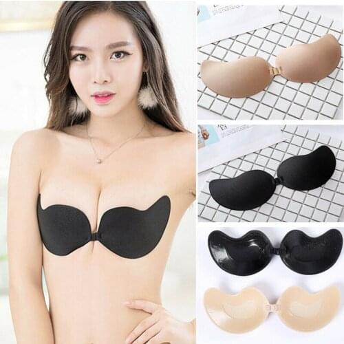 Women Backless Intimate Bras Ladies Silicone Self Adhesive Seamless Wire Free Bras Magic Push Up Strapless Invisible Bras