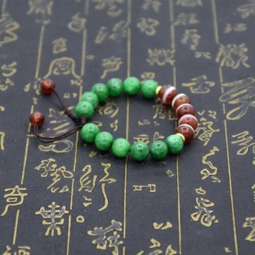 Tibetan Bracelet 10mm Red/White Agate DZI Beads DZI Beads Weave Female Bracelet Free Shipping