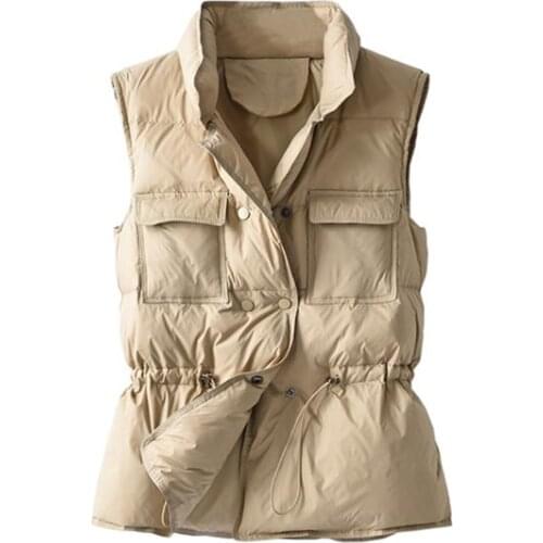 Winter Down Vests Women Short Sleeveless Vest Jacket Lightweight Bodywarmer Waistcoat Female Gilets Windbreaker Puffer Coats