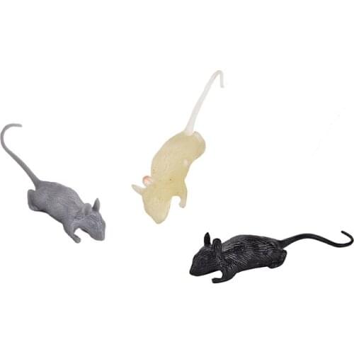 1Pcs Black White Mouse Toy Mice Rubber Mouse Rats Figurines Realistic Toy Scary Joke Plastic Craft Funny Gifts for Friends