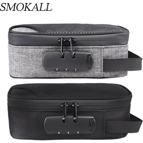 1Pcs Smoking Stash Lock Bag Smell Proof Carbon Lined Container Organizer Tobacco Storage Case Box Pipe Cigarette Accessories