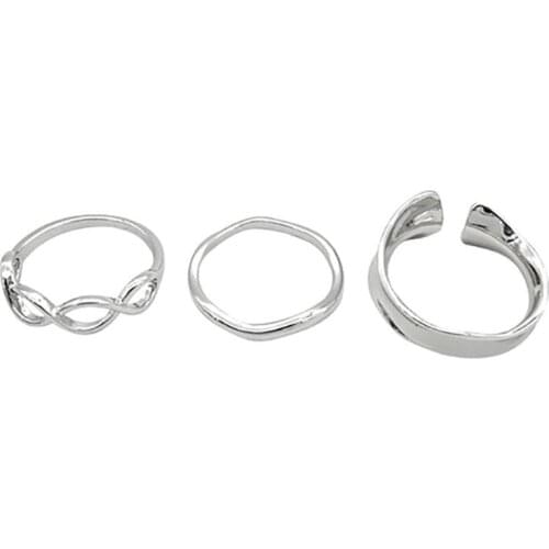 3PCS ring female personality simple tide retro cold wind Simple Fashion Elegant Stacking Rings Set Nail Rings Jewelry