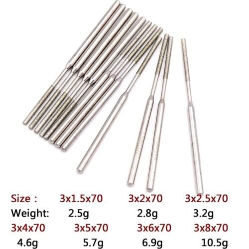 5pcs 1.5mm-8mm Cylinder Grinding Head Cutting Jade Glass Stone Ceramic Diamond CBN Point Bit Set Rotary Carving Tools PTYZ