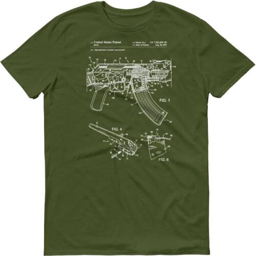 AK-47 Rifle Bolt Lock Patent T-Shirt - Rifle, Firearm Shirt, Weapon Patent Shirt, Gun Patent, Gun , AK-47 , AK-47 Patent