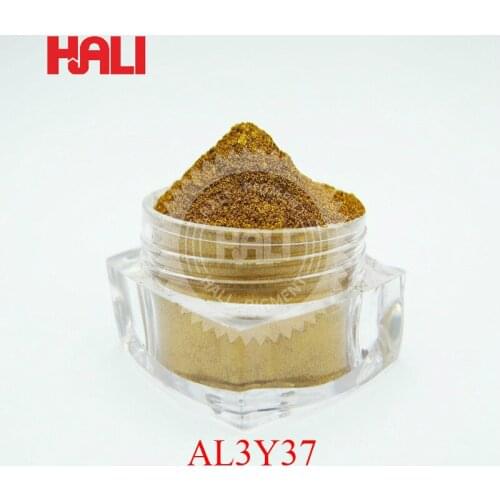 Aluminum pigment, Aluminum pearl pigment,Aluminum powder.1lot=20g, item:AL3Y37, color:Splendid Gold, particle size:30-60um