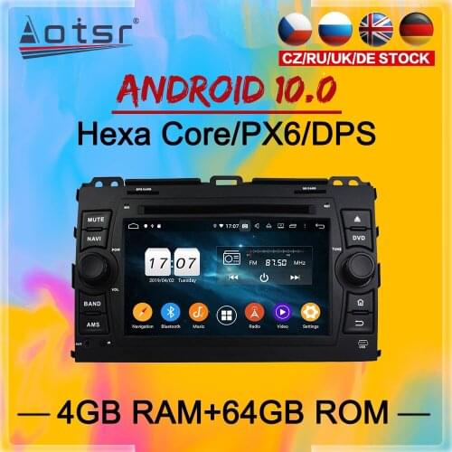 2 Din IPS Android 10.0 DSP Car Multimedia Player For TOYOTA PRADO Land Cruiser 120 2004 - 2009 Navi Audio Radio Stereo head unit