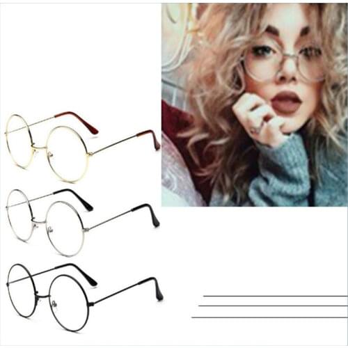 Large Oversized Metal Frame Clear Lens Round Circle Eye Glasses Round Metal Clear Lens Glasses Frame Unisex Circle Eyeglasses