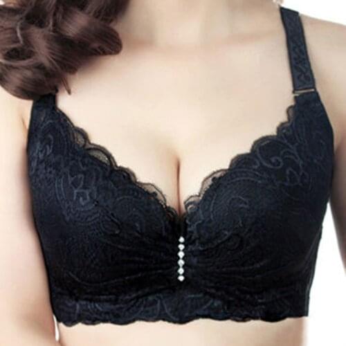 36 38 40 42 44 46 C D E Super big size bra Gather Adjustable Women Bra t shirt high top Super Push Up bra sexy lingerie Lace Bra