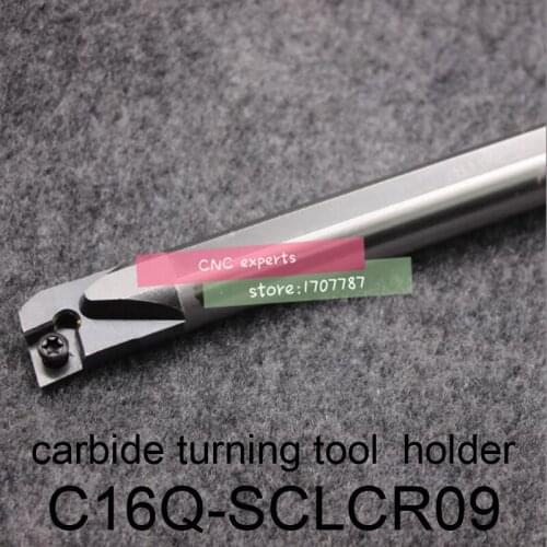 C16Q-SCLCR09, carbide turning tool holder diameter 16mm length 180mm use tungsten insert