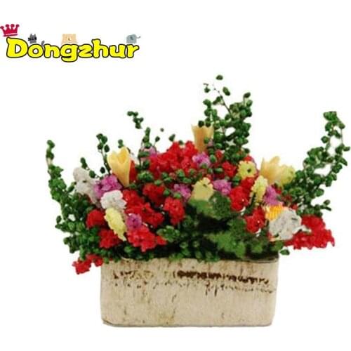 Dongzhur New High Quality 1:12 Cute For MINI Dollhouse Model Plant Indoor WWP9746 Handwork Pot Finished Flower Small Floral O5Z4