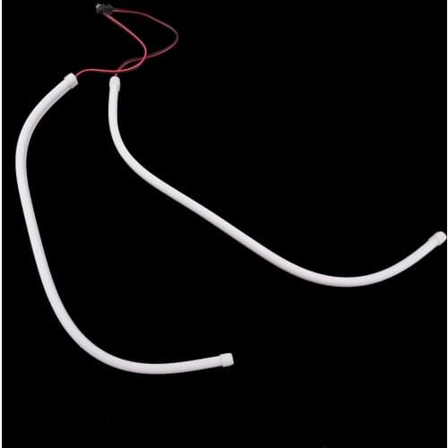 2Pcs White 45cm DRL Daytime Running Light Strip Flexible Headlight Retrofit Tube Fit for 12V Car Motorcycle Scooters 335 LED