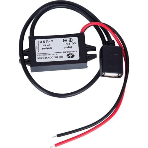 KWOKKERK DC Converter Buck Module 12V convert to 5V USB Output Power Adapter Support iPhone Samsung Charging