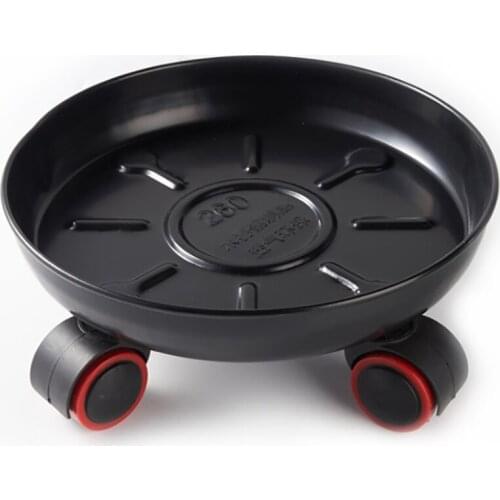 Round Flower Pot 4 Wheels Iron Art Removable With Lock Wheel Leakproof Indoor Balcony Garden Tools Metal