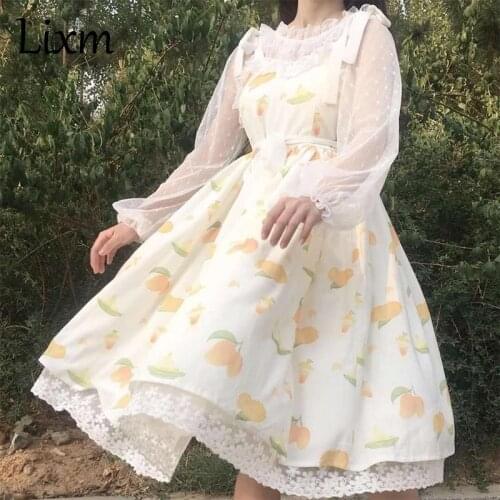 Tea Party Japanese Style Girl sweet soft ice lolita cosplay Lace dress Maid Costume dress