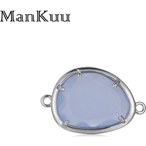 Mankuu Candy Crystal Connector Silver Plated Small Crystal Connector Charm For Jewelry Making DIY Bracelet/Necklace Accessories