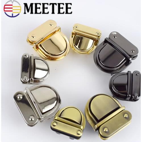Meetee 5pcs 25X25mm/31X37mm Metal Locks Clasps Snap Lock Buckle Purse Clasp Closure Buckles DIY Bags Hardware Accessories BF137