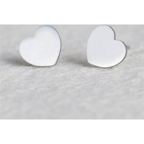 Trendy Minimalist Stainless Steel Heart Stud Earrings for Women Gilrs Teen Daily Wear Party Jewelry Korean Style Sweet Earring