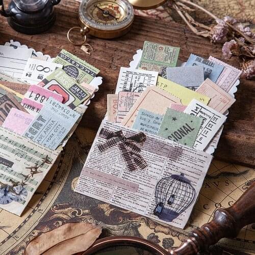 Journamm 400pcs/pack Vintage Ticket Creative Material Paper Combination Set Scrapbooking Decoration Junk Journal School Supplies