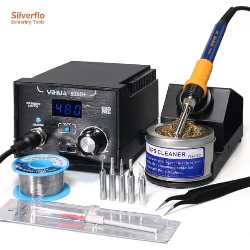 YIHUA 939d+ Digital Display Adjustable Temperature Soldering Iron Kit Set 110V 220V Max Power 120W Soldering Station