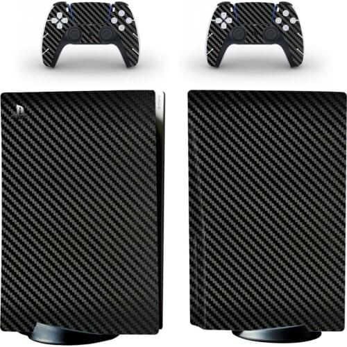 Carbon Fiber PS5 Standard Disc Edition Skin Sticker Decal Cover for PlayStation 5 Console & Controller PS5 Skin Sticker Vinyl