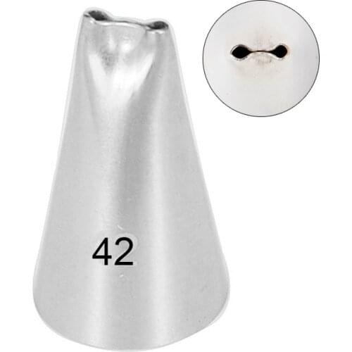 42# Stainless Steel Two Hole Lines Icing Piping Tips Pastry Nozzles For Cakes Decorating Cupcake Cream Nozzle ookie Baking Tools