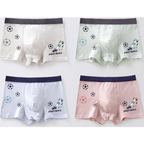 4Pcs/Lot 7-18Y Teen Underwear Cotton Shorts Panties Teenage Breathable Underpants For Boys