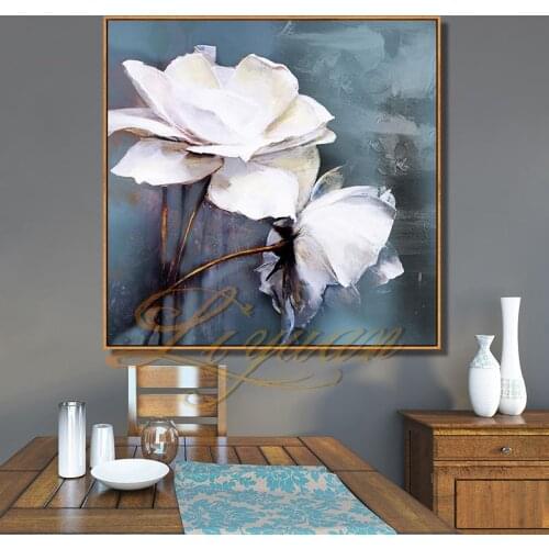 New Arrival Home Wall Flower Canvas Art Handmade Abstract Flower Oil Painting Canvas Wall Art Modern Home Decoration Piece Art