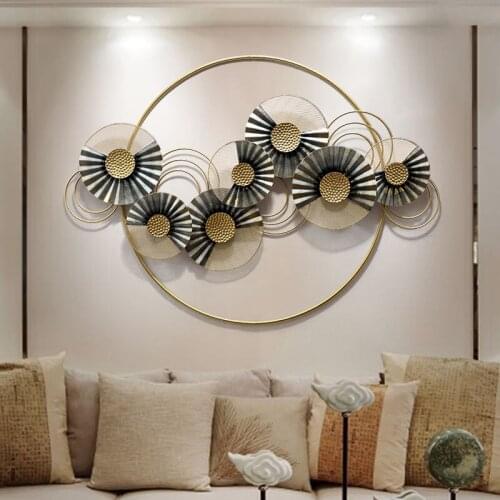 New Chinese Wrought Iron Wall Hanging Decoration Home Livingroom Background Wall Sticker Crafts Hotel Porch Wall Mural Pendant
