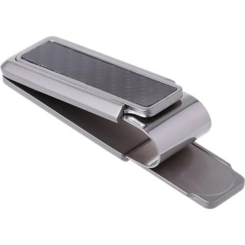 New 2020 Mens Business Wallet Stainless Steel Carbon Fiber Money Clip Credit Card Holder
