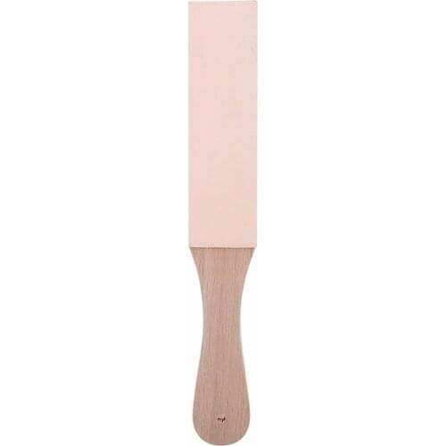 Wooden Handle Knife Sharpener Multifunctional DIY Leather Polish Sharpening Strop Kitchen Tools Woodcarving Knives Sharpener