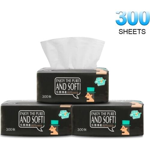 Disposable Household Pure Wood Pulp Paper Towel Dinner Table Napkins 3 Layers 300 Sheets Toilet Paper Tissue