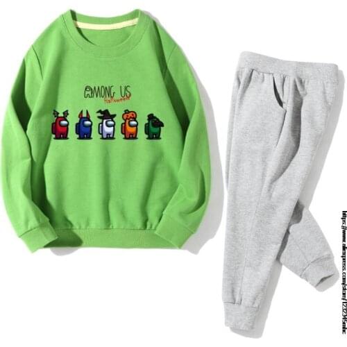 Autumn 2pcs Children Clothes Sleepwear Game Among Us Cotton Childrens Pajamas Sets Childrens Suit Baby Clothes Sets Body Suit