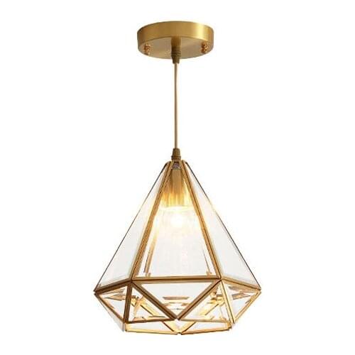 Pendant Lamp Entrance Copper Diamond Design Pendant Light Luxury Pendant Lamp Canteen Lamp Restaurant Lamp Coffe Shop Lighting
