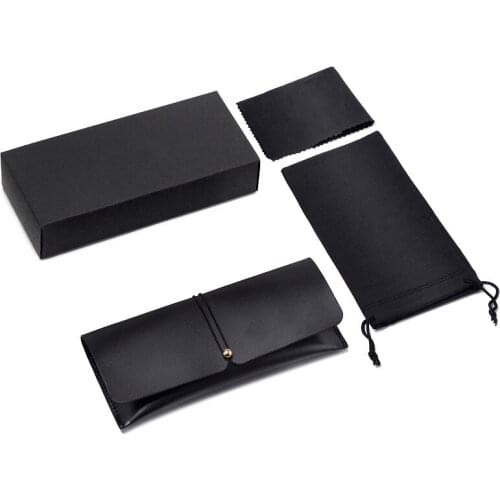 No Logo Sunglasses Package Sun Glasses Case PU Sunglasses Box Carton Sunglasses Bag Wipe Cloth Glasses Accessories