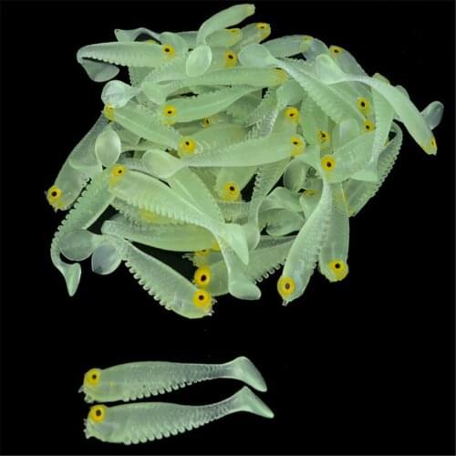 5PCS Trolling Worm Luminous Soft Bait5cm Artificial Silica gel Crank baits Minnow Fishing Lure Wobbler JIg Baits Fishing tackle