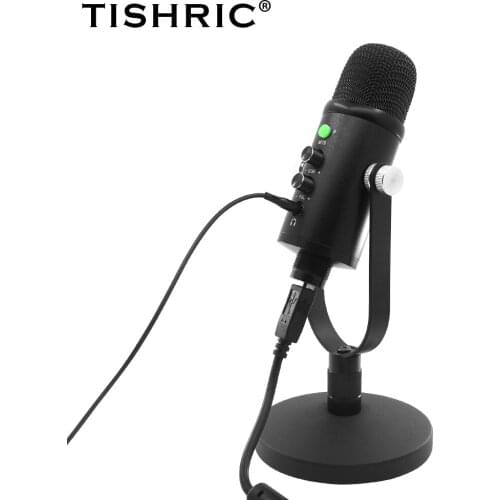 TISHRIC BM-86 Professional Condenser Microphone USB Interface Singing Gaming Microphone For PC Computer With Mixing Console Mic