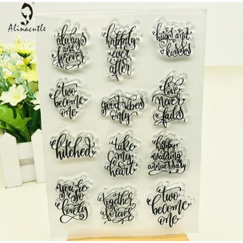 CLEAR STAMPS Love Sentiments Scrapbooking Handmade Card Album Paper Craft Rubber Transparent Silicon AlinaCraft