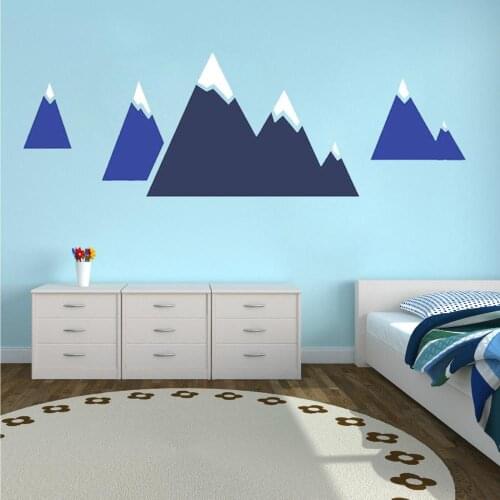 Switzerland Wall Decals Alpine Mountain Decal Winter Decor Snow Mountains Decal Mural Vinyl Removable Ru-366