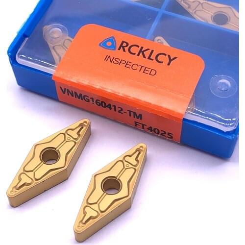 10pcs RCKLCY Carbide Blade VNMG160412 TM FT4025 Turning Tool Lathe CNC Lathe Cutter Turning Tool Inserts machining steel
