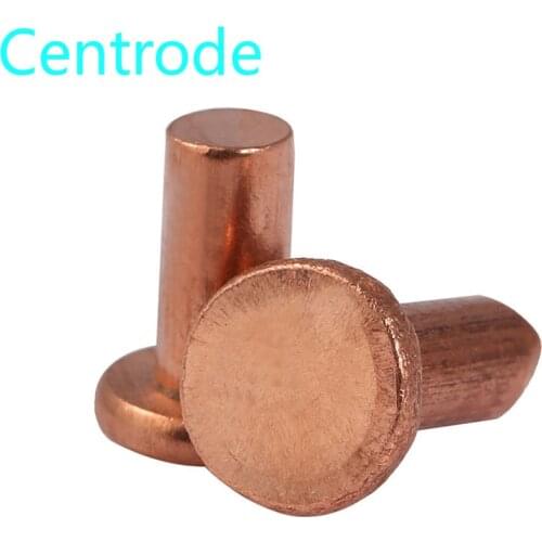 Solid Red Copper Rivets Pan Head Rivets GB867-86 Flat Head Copper riveting M6 10PCS