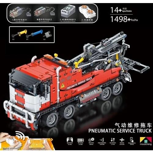 IN STOCK MOULDKING 19001 High-Tech Car Toys APP RC Motorized Pneumatic Truck Building Blocks Bricks Kids Christmas Gifts