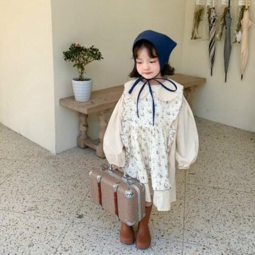 2021 Spring New Arrival Girls Long Sleeve Dress Kids Korean Design Dresses Kids Clothes